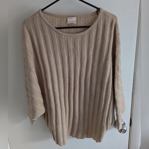 Kerisma Sweater Size Small/Medium Womens Dolman Sleeve Tan Beige Oversized Top